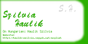 szilvia haulik business card